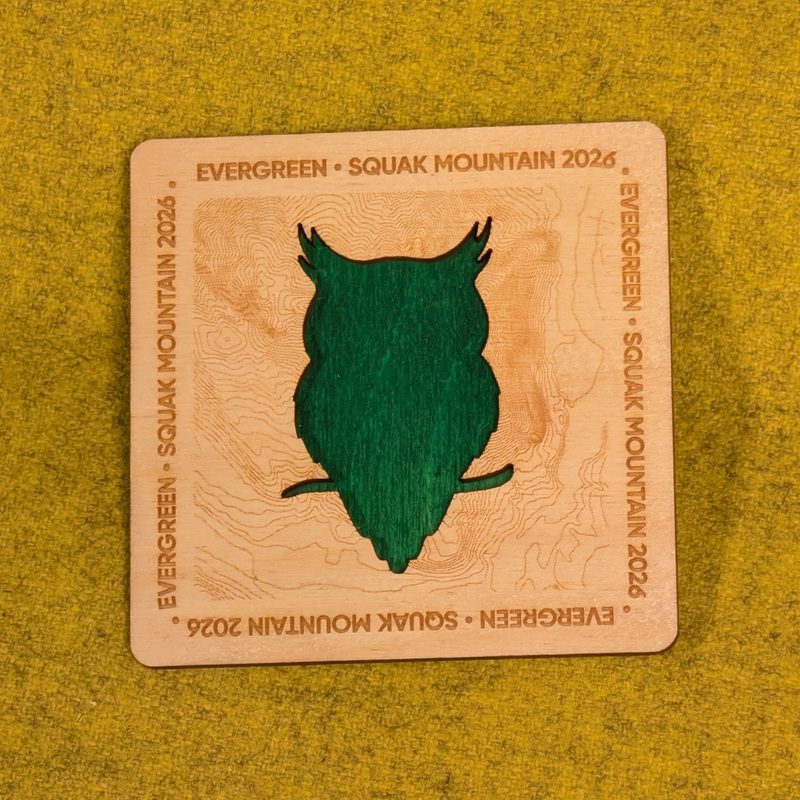 Image of finisher's swag for trail race.